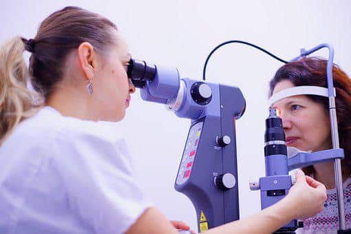 Woman having an eye examination